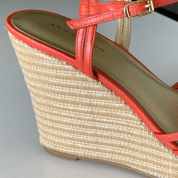 Ann Taylor Wedge Sandal, Cinnamon Orange - Picture 6 of 9